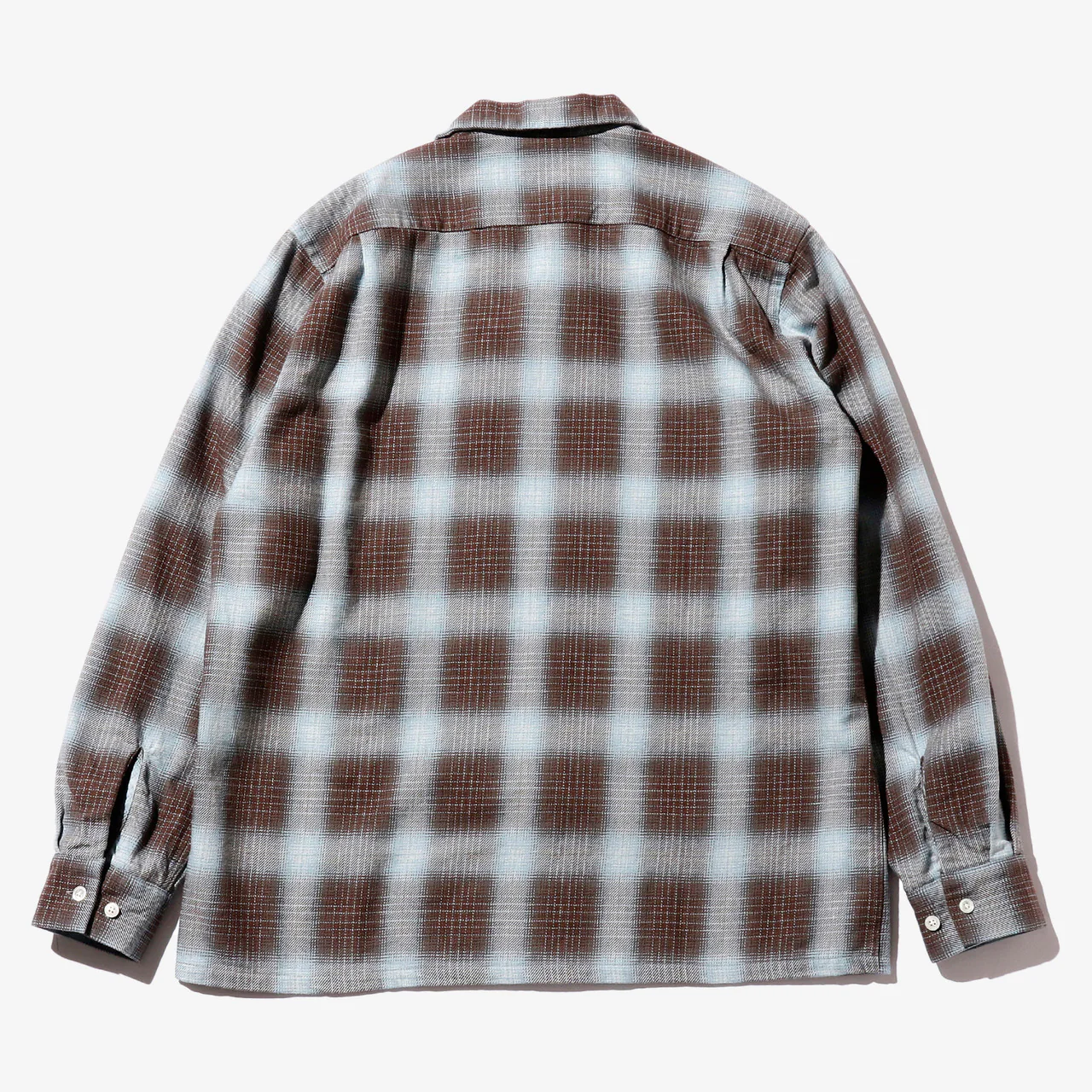 Open Collar Indigo Ombre Plaid - Image 2