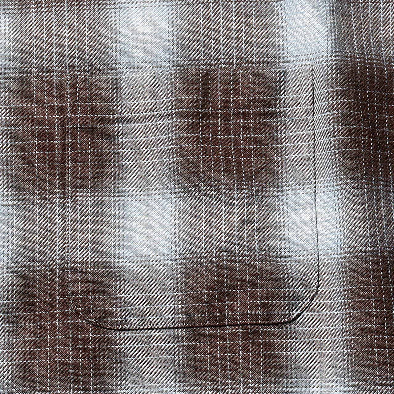 Open Collar Indigo Ombre Plaid - Image 5
