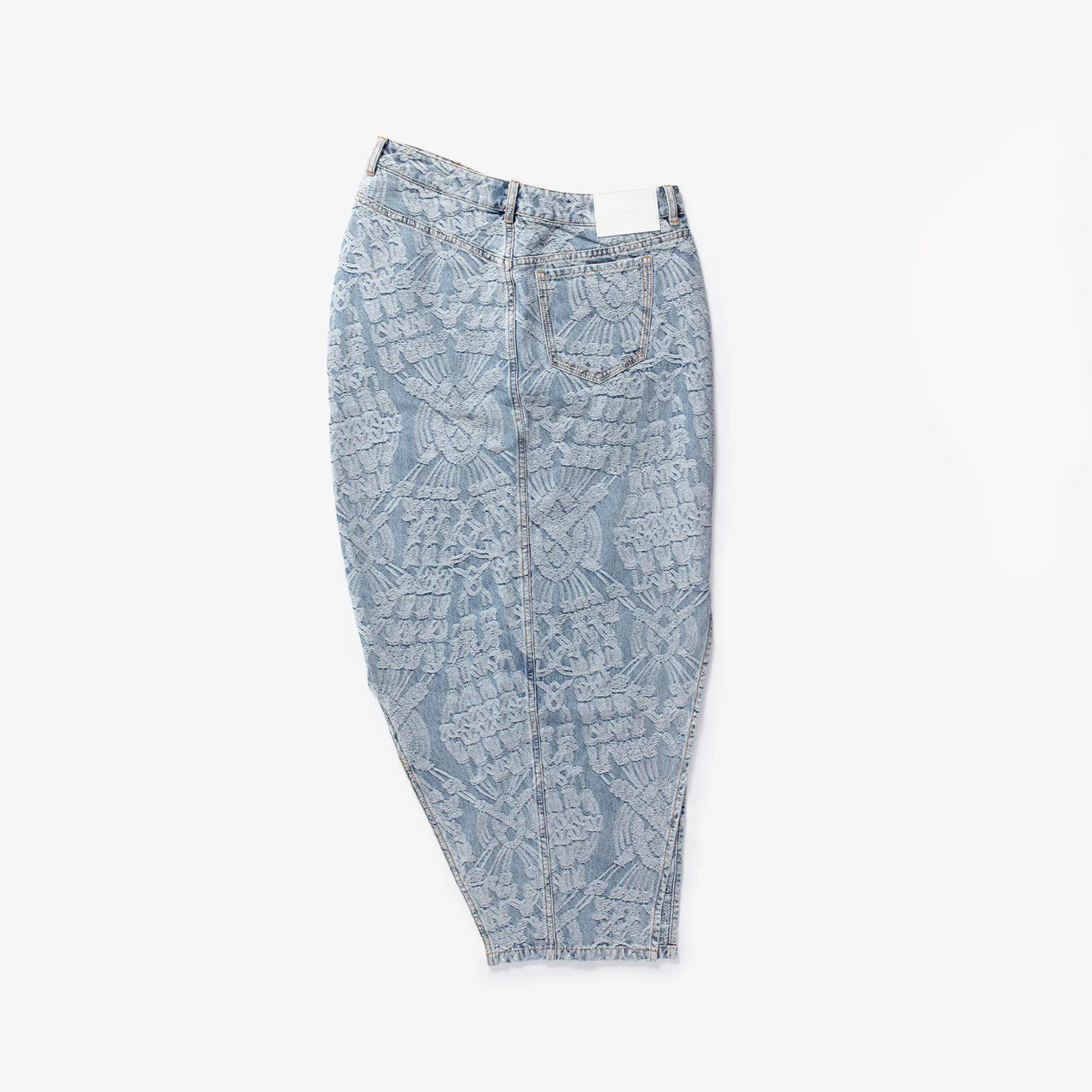 Wmns Settle Macrame Denim Skirt - Image 2