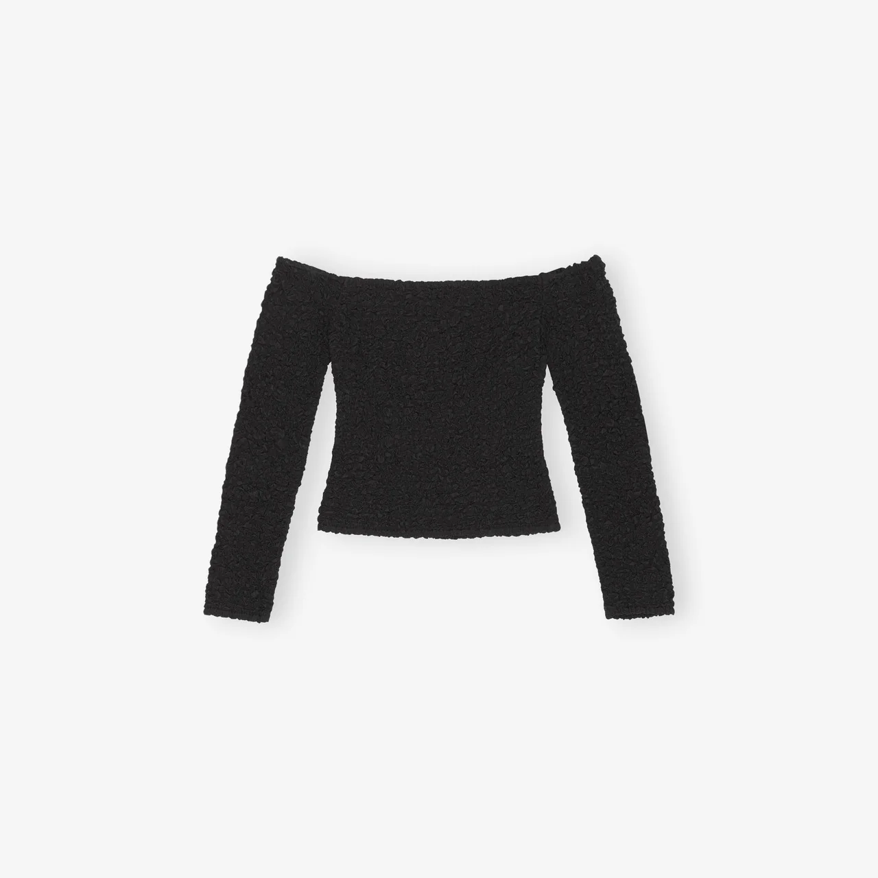 Cotton Poplin Off-shoulder Smock Blouse - Image 2